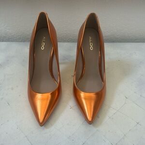 Aldo Shiny Copper Heels